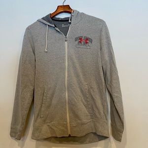Men's Under Armour Full Zip Gray Hoodie Loose Medium